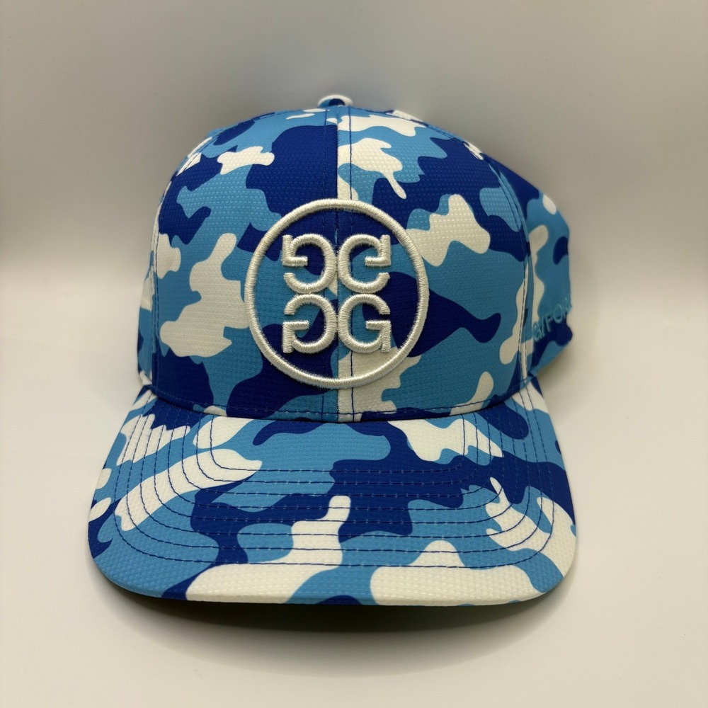 G/FORE Mens Circle Gs Camo Golf Hat Blue White Snapback Cap